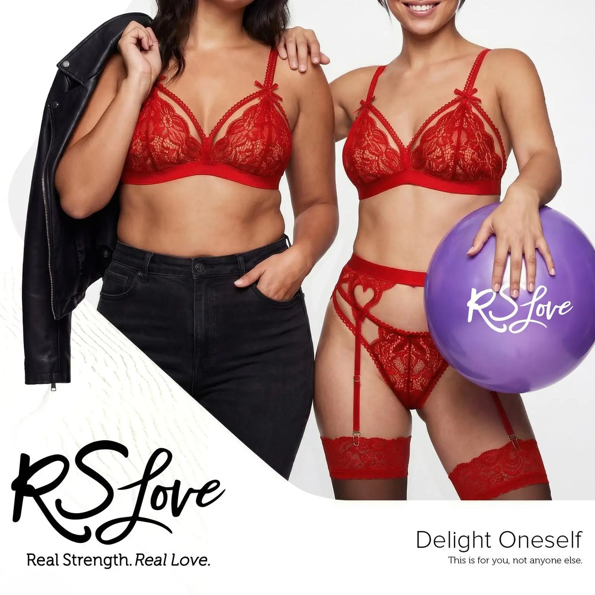 3-Piece Heart Cut-Out Lace Lingerie Set with Garter Belt - High-Stretch V-Neck Bra & Panty, Exotic Honeymoon Wedding Nightwear Anniversary Gift for Her RSLOVE