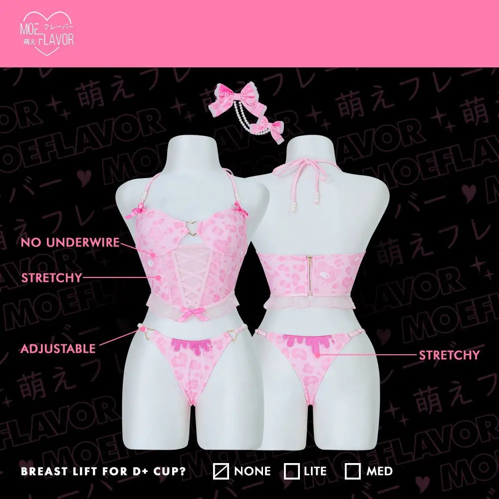 Vday Gloomy Bear Gyaru Corset Top and Underwear Lingerie (Combined)
