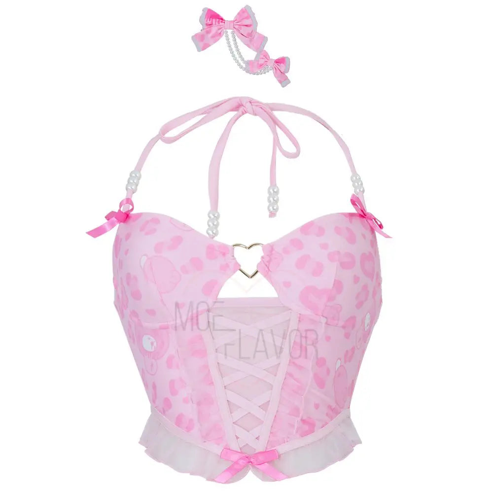 Vday Gloomy Bear Gyaru Corset Top and Underwear Lingerie (Combined)